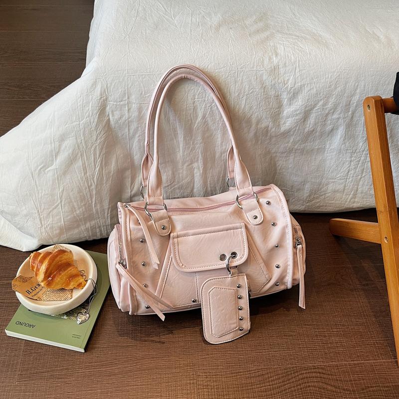 High Appearance Korean Rivet Tote Bag, Women's Fashionable Versatile Shoulder Bag, High-end Sensory Communication Crossbody Bag