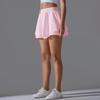 Новая однотонная двухслойная юбка для тенниса с карманом, сексуальная облегающая, высокая эластичность, спортивные шорты для бега, фитнеса, йоги для женщин