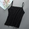 Women's Slim Fit Large Top with Strap Tank Top Spring and Summer Lace Underlay Black White