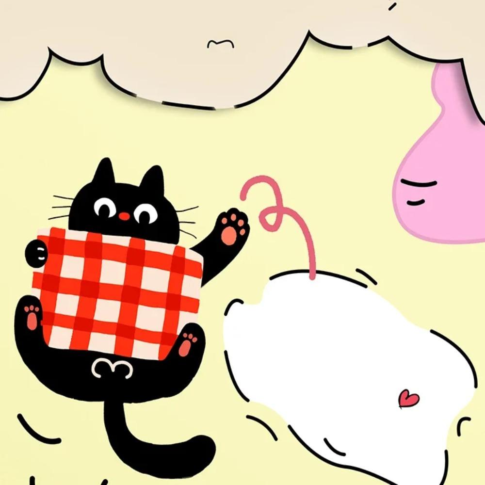 Diatom Mud Absorbent Coaster Cartoon Kitten Heat Insulation Coaster for Home Office