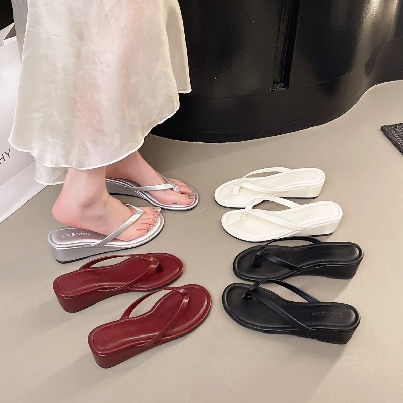 Slope Heel Fashion Clip on Cool Slippers Женские шлепанцы Тапочки на высоком каблуке