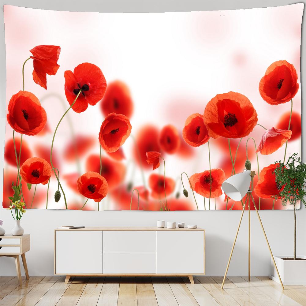 Peony Flower Tapestry Kawaii Wall Decor Home Bedroom Background Art Room Decor Carpet Living Room Tapestry