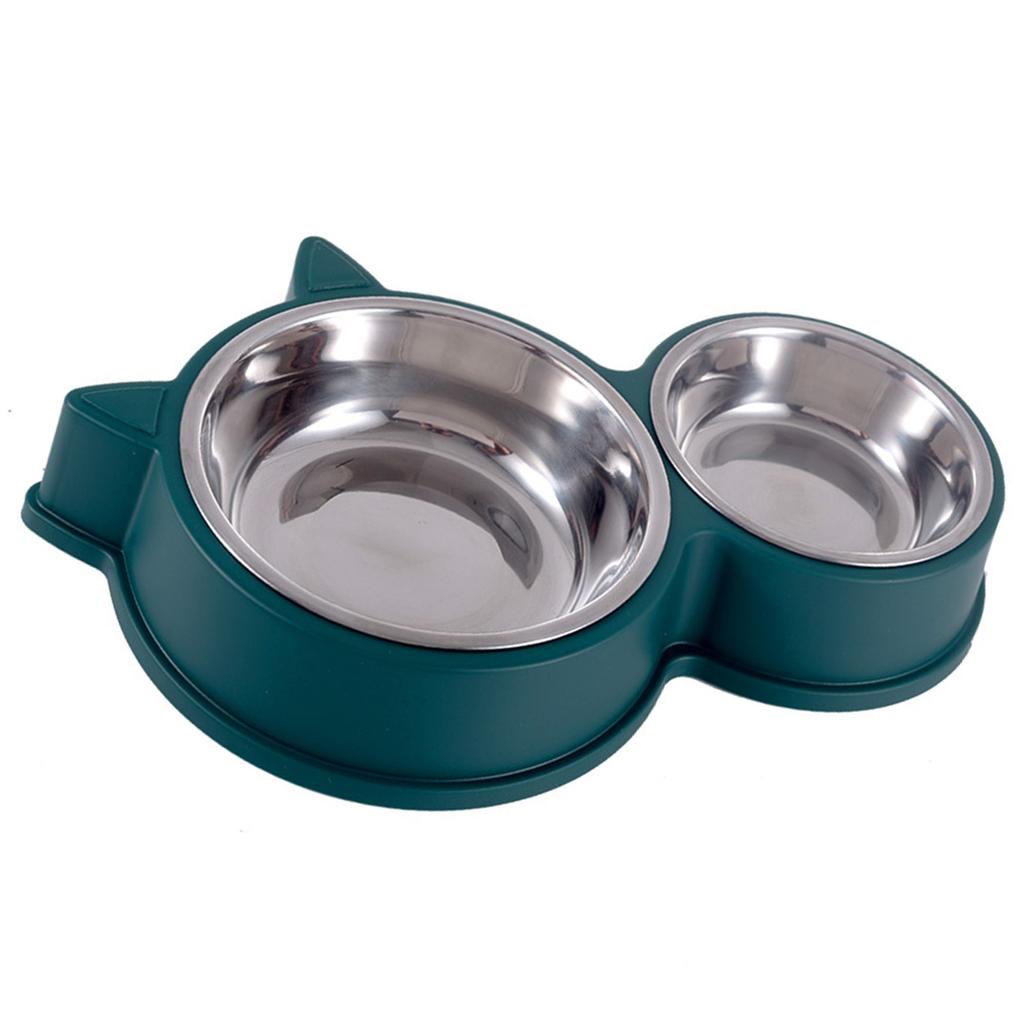Double Dog Bowls Stainless Steel Pet Feeder Bowls Non Tipping Auto Watering Cat Water Food Bowls for Small Medium Pets