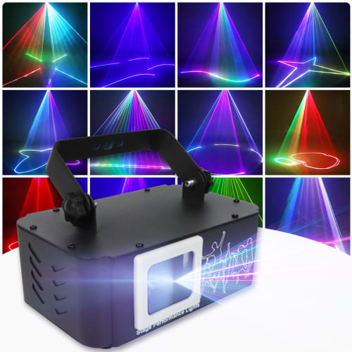 PAIFIEVD 3D RGB Проектор лучей, 500 мВт Анимированный диско-свет, Сценический свет с активацией звуком, Поддержка DMX512, Сканирующий свет с эффектом лучей для бара, свадьбы