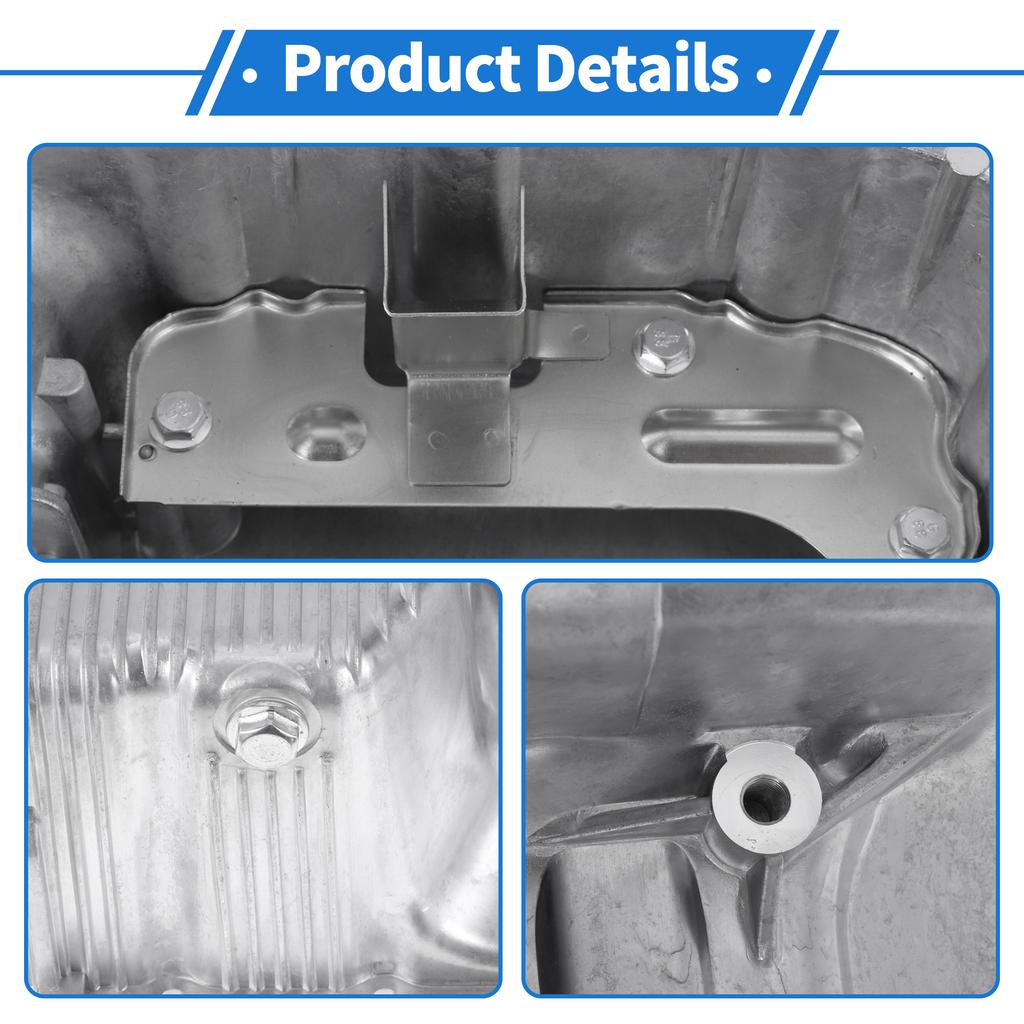 X Autohaux 1 Pc No.2152023601 Engine Oil Pan for Hyundai Elantra Aluminum Alloy Silver Tone