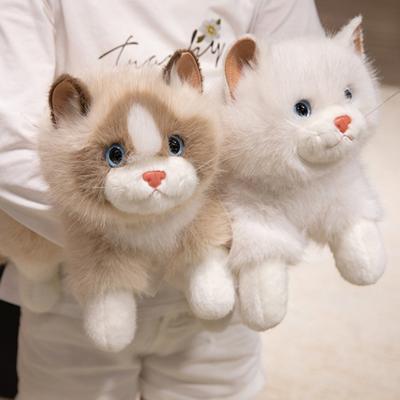 Реалистичная плюшевая игрушка сиамской кошки со звуком. Мягкое набивное животное. Котенок. Реалистичный обнимаемый компаньон. Подарок на день рождения для детей и любителей кошек.