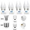 8PCS 3W 6W 9W 12W 15W Led Light Bulb E14 E27 LED Lamp Indoor Warm Cold White Light AC 220V LED Candle Bulb Home Decor Chandelier