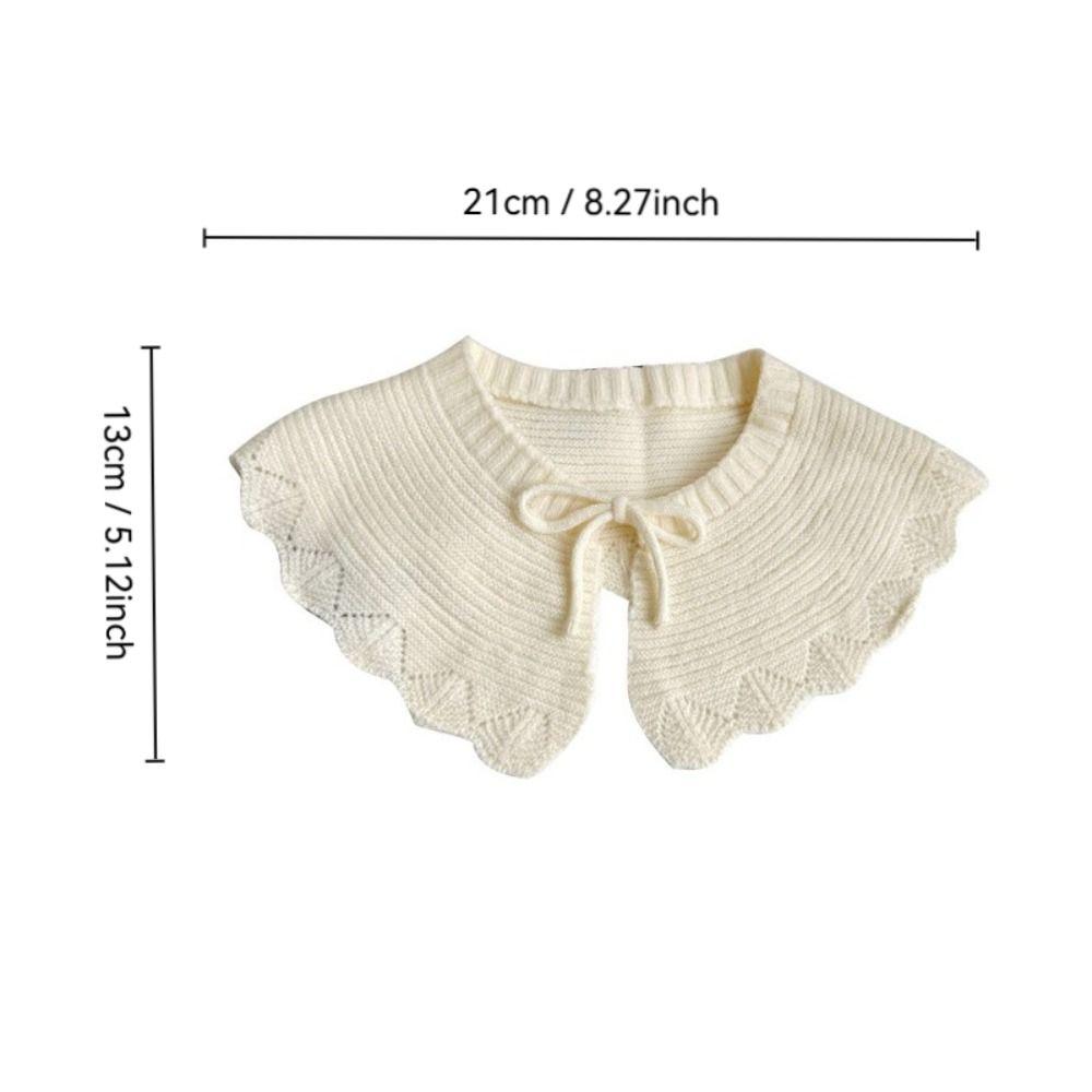 Warm O-Neck Fake Collars Laced up Knitted Knitting Detachable Collar Solid Color Shirt Shawl Wrap