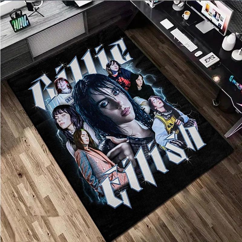 Billie Eilish Album Rug Carpet Office Decorative Carpet For Living Room Bedroom Door Mat Floor Rug Computer Chair Area Rug