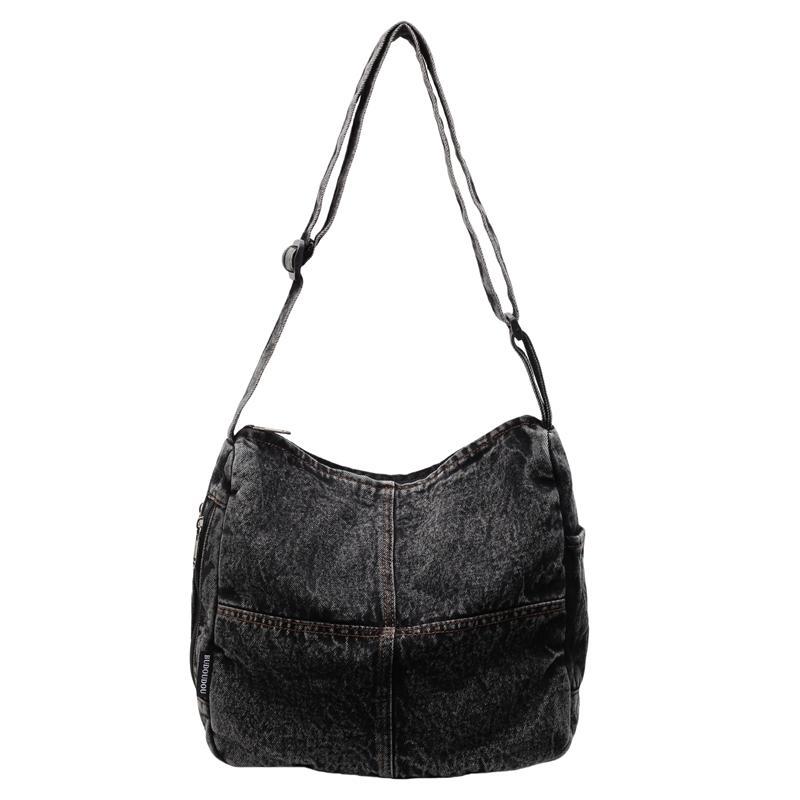 Джинсовая сумка Винтажная сумка-мессенджер на плечо Кроссбоди Большая вместимость Сумка-тоут