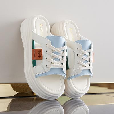 2025 лето новые полушлепанцы женские уличные туфли повседневные с одним педалем ленивые на тонкой подошве белые туфли женские