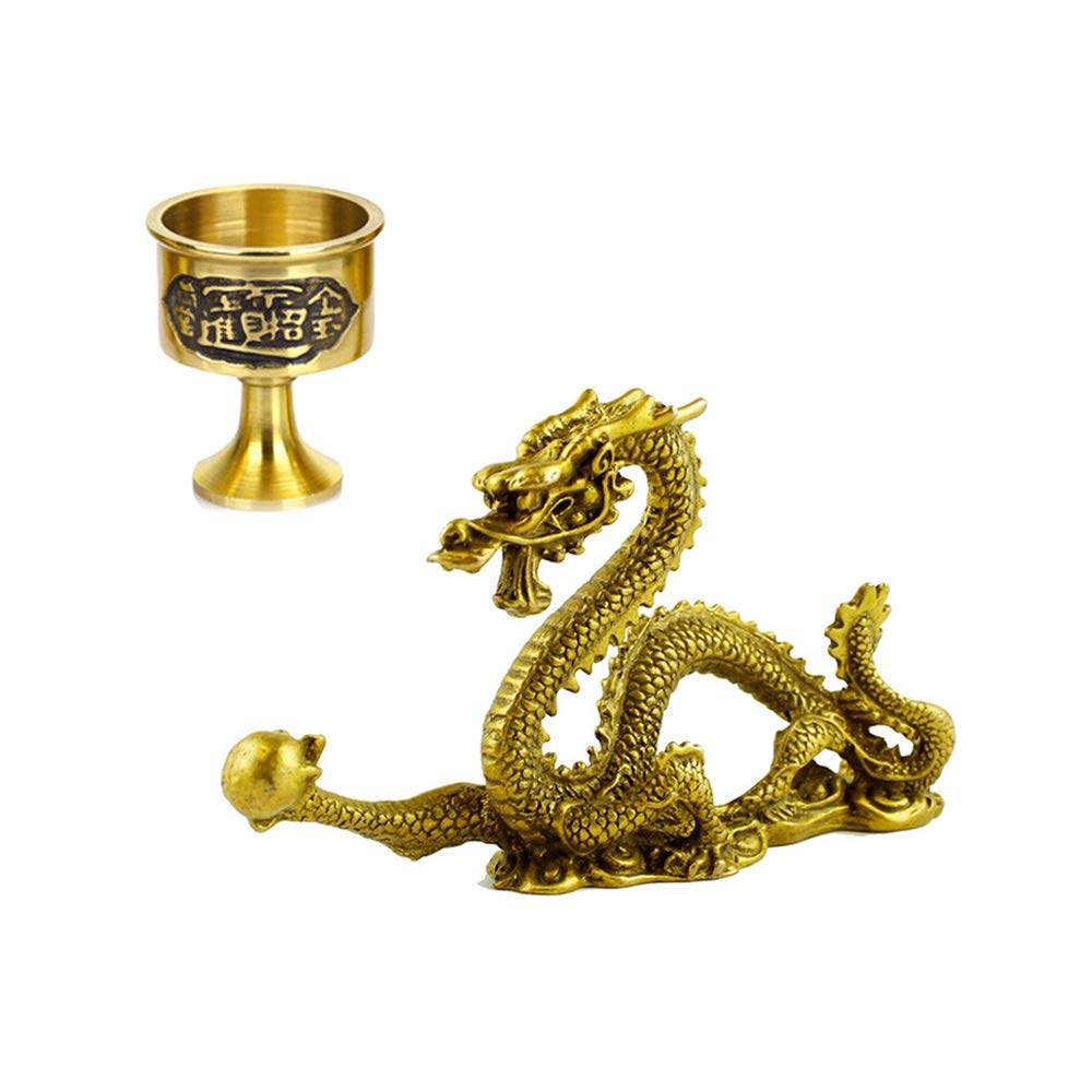 Gold Dragon for Good Five Dragon and Water Cup Dragon and Water Cup Enhance the Water Feng Shui Good Rising Feng Shui Zodiac Lucky Ward Off Auspicious