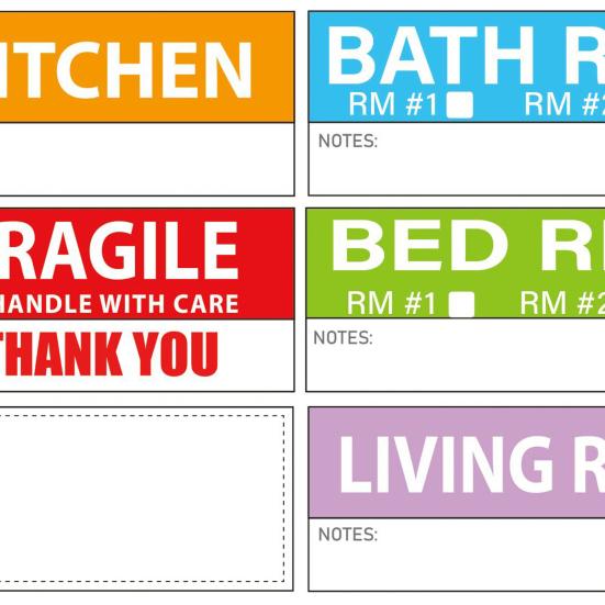 50 листов съемных водонепроницаемых этикеток для упаковки коробок для переезда с цветной кодировкой для хрупких и тяжелых грузов