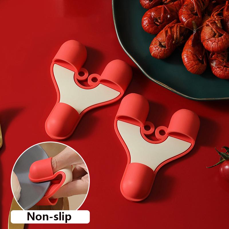 Мини-силиконовая ручка для духовки Щипцы для закусок Кухонная посуда Силиконовая ручка для духовки Теплоизоляционная ручка для микроволновой печи