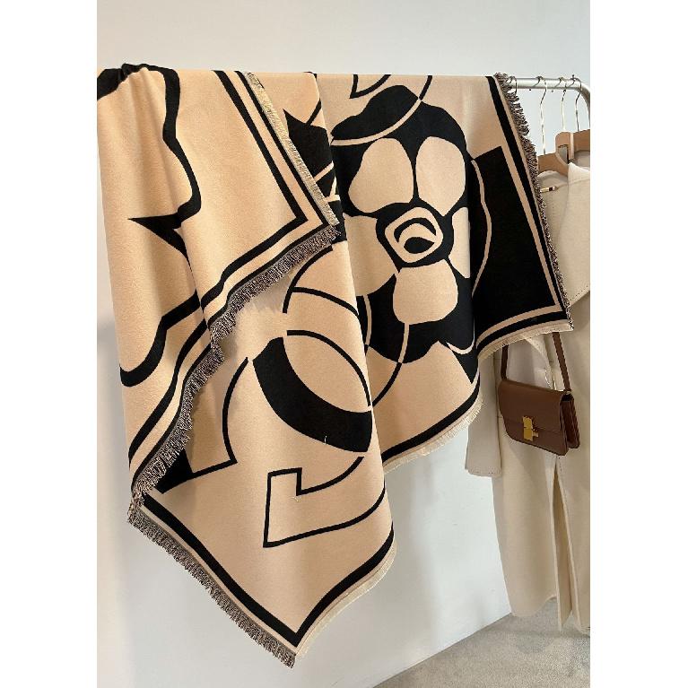 New Women'S Fashionable Imitation Cashmere Autumn And Winter Warm Large Square Scarf Double-Sided Tassel Scarf Air Conditioning Shawl