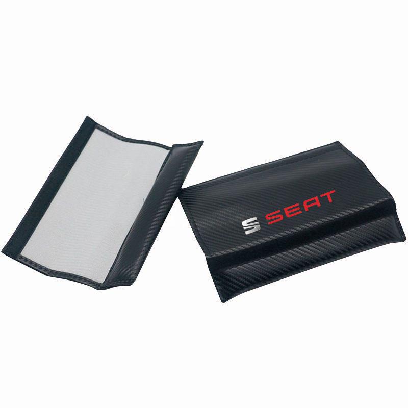 xkzh8 Car Carbon Fiber Seat Belt Protective Shoulder Cover for Seat Ibiza Leon Ateca Altea Arona Tarraco Toledo Exeo Auto Accessories