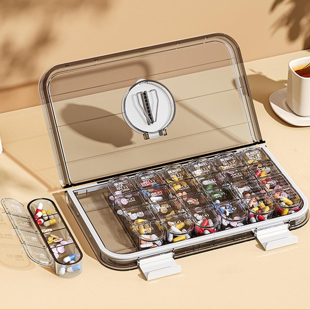 Three Times Day Pill Cutter Box Large Capacity Drug Dispensing Case Vitamin Storage