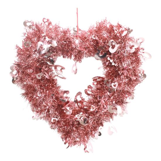 День святого Валентина Искусственный венок в форме сердца Для помещения и улицы Подвеска на стену или дверь Любовное сердце Фольга