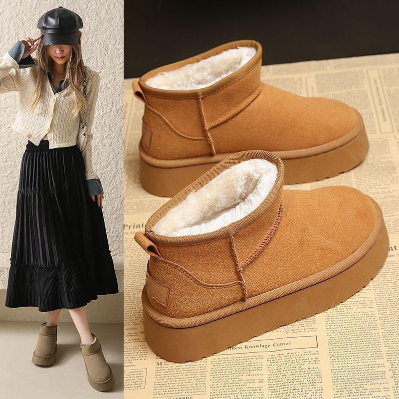 2025 Autumn and Winter New Fashionable Versatile Comfortable Thick-soled Snow Boots Women's Warm and Velvet Foot Non-slip Boots Women