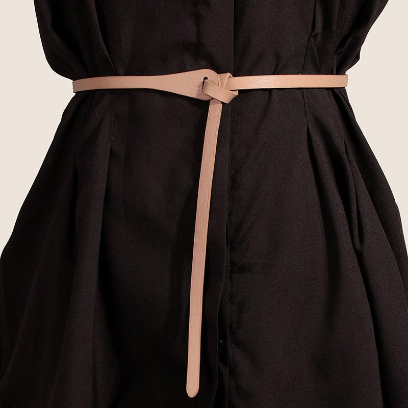 Simple Pu Waist Belt For Dresses With Adjustable Pin Buckle For Women
