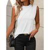 Летняя новая однотонная свободная футболка без рукавов с круглым вырезом, рубашка, жилет для женщин