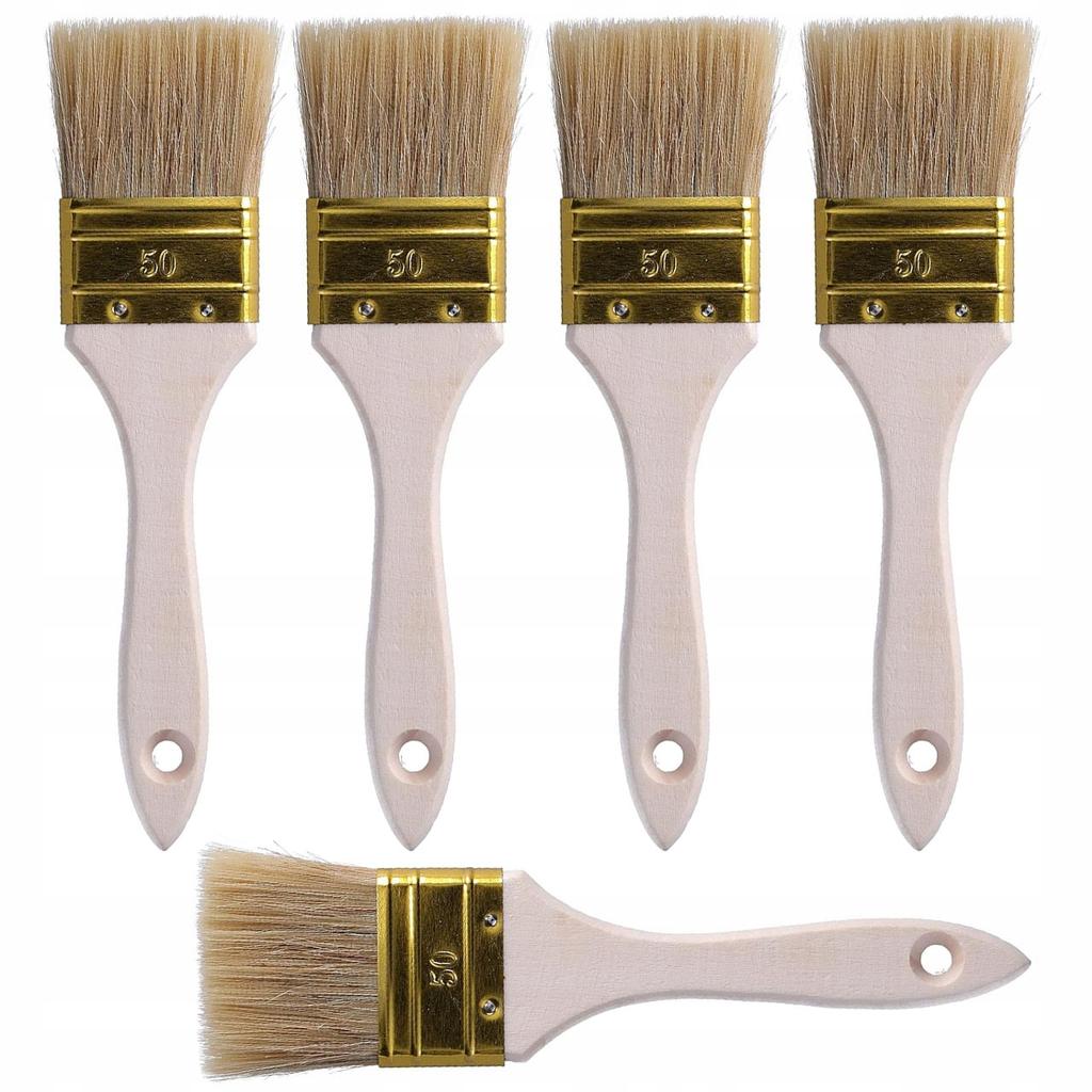 Set of 20 flat paint brushes 15/25/36/50 mm natural bristles