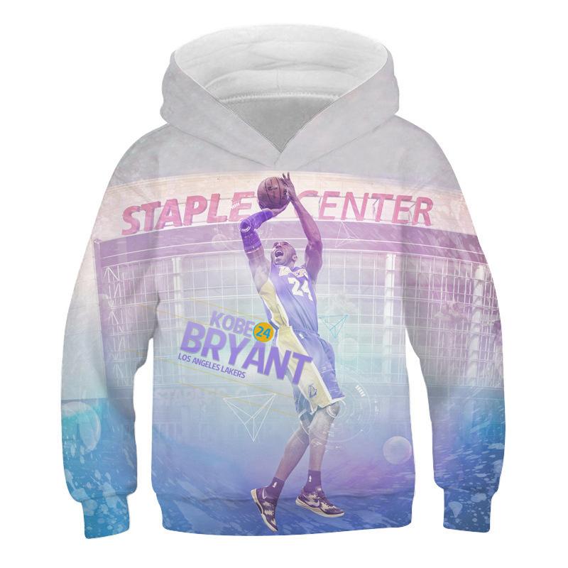 Basketball Superstar NO.24 Children's 3D Prited Long Sleeve Hoodies Sweatshirt Children's Clothing Pullover Hoodies