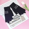 Fluffy Knitted Open Finger Gloves Panda Fingertip Touch Screen Gloves  Women Men