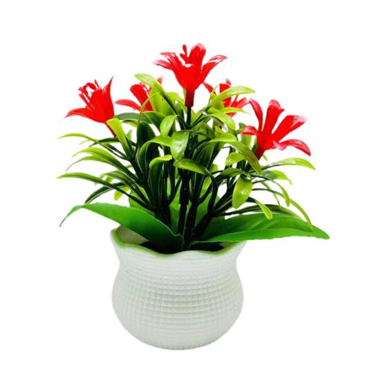 Искусственные горшечные растения 5 головок цветка орхидеи для домашнего офиса, стола, центральная часть свадебного искусственного цветочного бонсай, украшение для рабочего стола на открытом воздухе