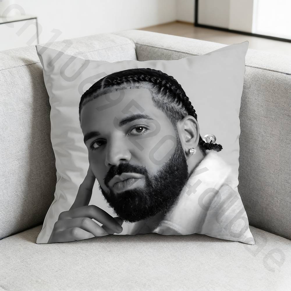 Rapper DDrake Pillow Case Square DoubleSided Printing Short Plush Sofa Cushion Cover Bedroom Bedside Pillow
