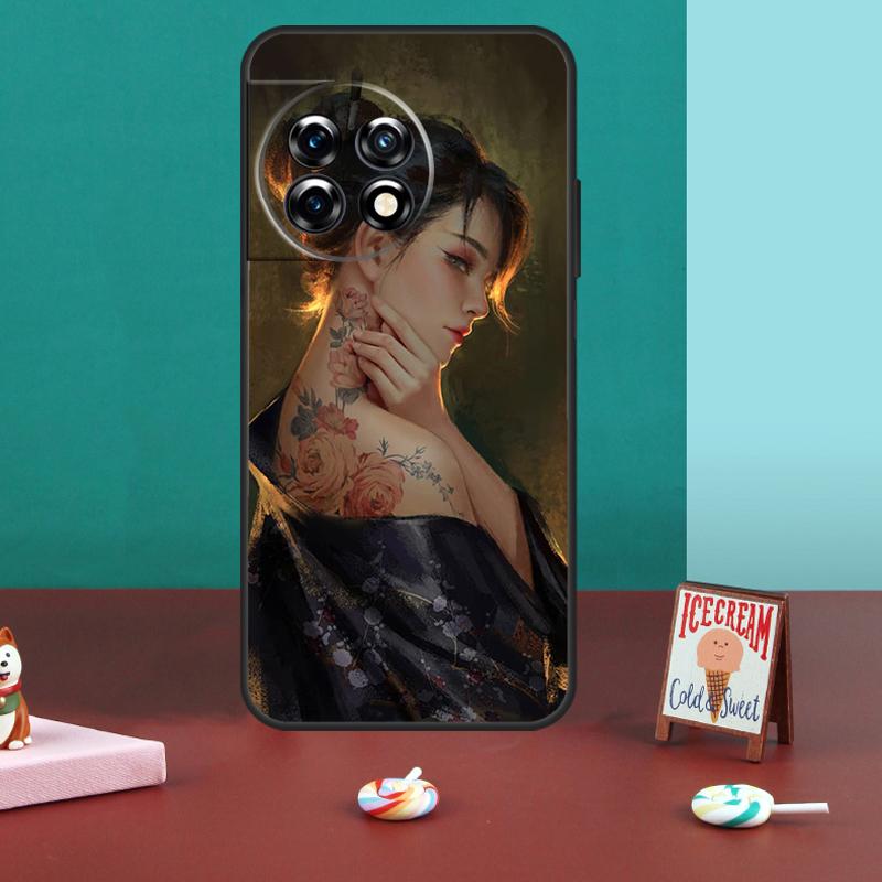 Японское искусство Кимоно Чехол-татуировка для OnePlus 11 10T 10R 8T 8 9 10 Pro Чехол для OnePlus Nord 3 2T CE 2 Lite N10 N20 N30