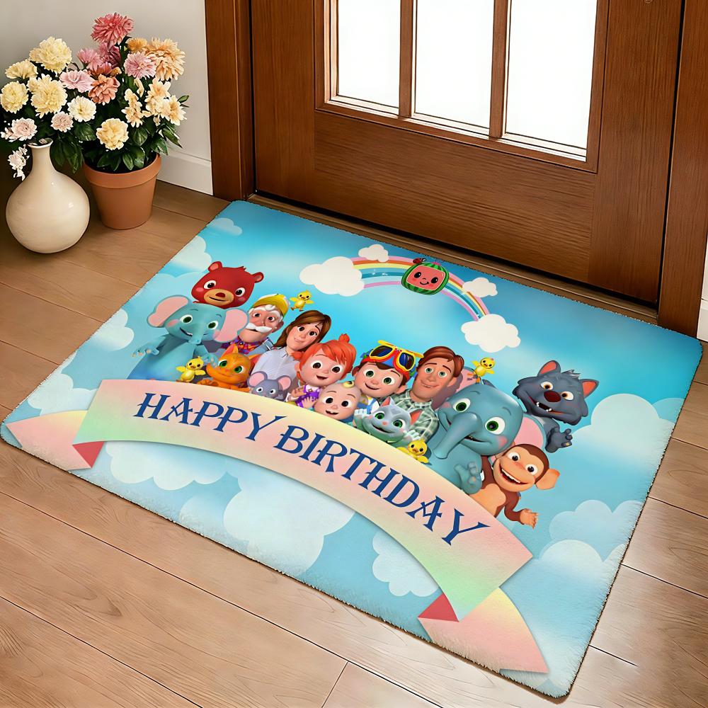 Cute C-CoComelon Floor Mat Cozy Flannel Soft Thick Non-Slip Mat For Living Room Bedroom Kitchen Decor Rugs