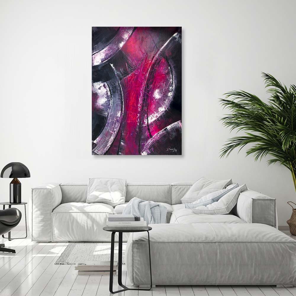 Canvas print, Silver circles abstract