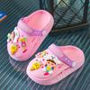 Детская обувь с отверстиями, летние милые удобные домашние нескользящие дышащие садовые сандалии для предотвращения столкновений для мальчиков и девочек