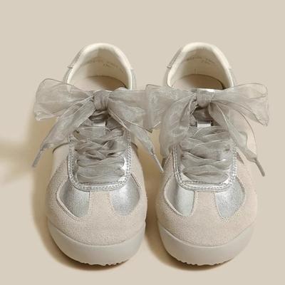 Ретро-нишевая атласная обувь на шнуровке с плоским дном, цветные блоки, повседневная женская спортивная обувь для тренировок по танцам и балету