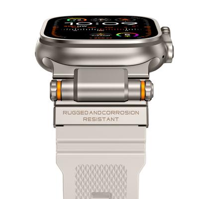 Силиконовый ремешок титанового цвета для Apple Watch Band Ultra 3 2 49 мм Серии 11 10 46 мм Браслет для Iwatch 9 8 7 6 5 4 Se 45 мм 44 мм
