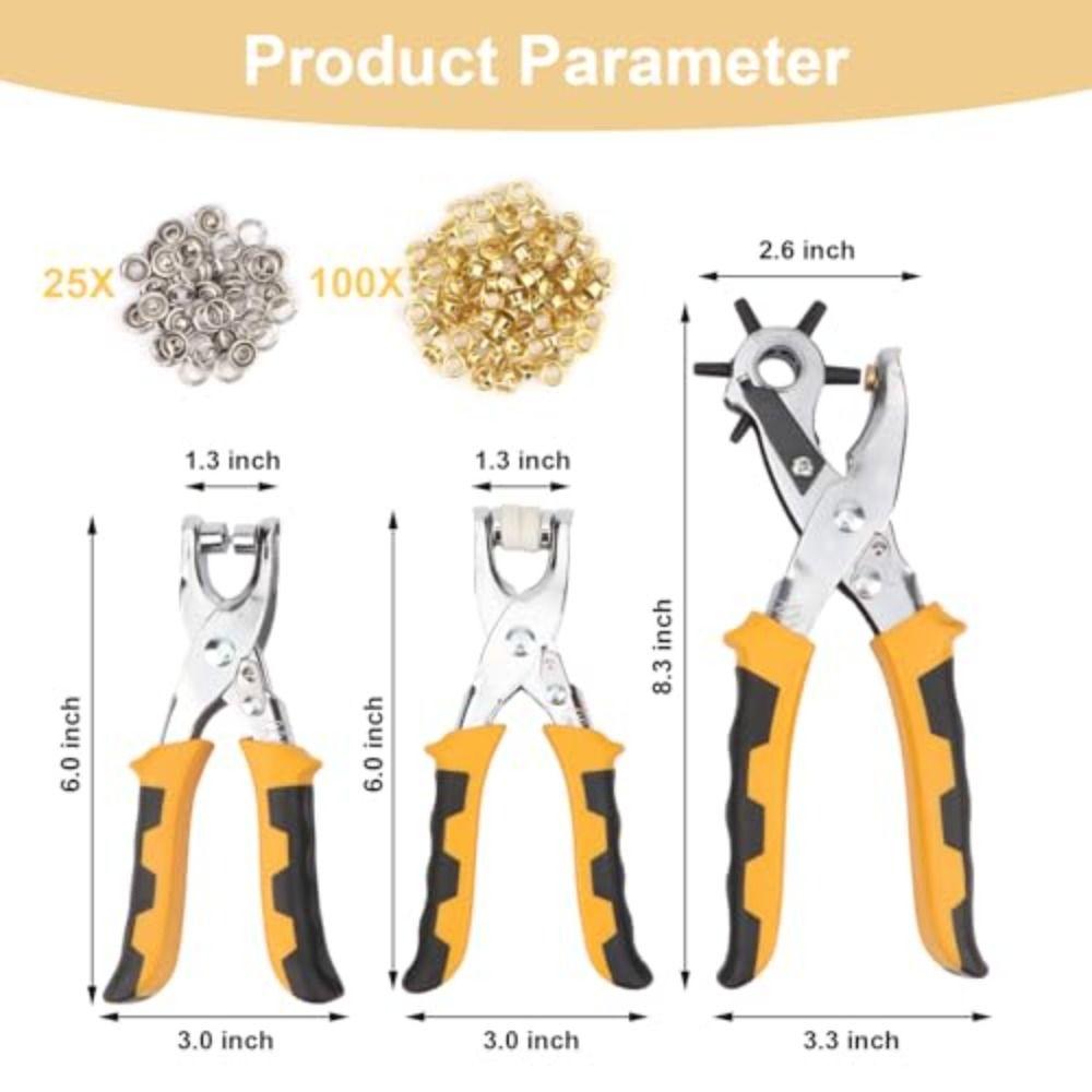 Round Hole Snap Fastener Plier Multi-function Hole Punch Plier Button Press Tool Fabric Canvas