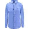 Polo Solid Point Collar Long Sleeve Shirt Women Tops Blue 211970730-006