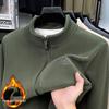 Мужская модная куртка-кардиган на молнии с воротником-стойкой и флисовой подкладкой - Коллекция Осень/Зима 2025