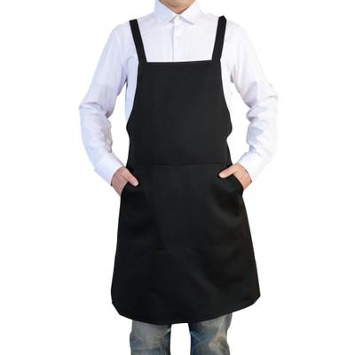 Cozycube Men's H-Shaped Cafe Apron, Simple Design, Neck Strap, Available In Two Sizes, Solid Color, 65% Polyester, 35% Cotton, Stylish, Large Capacity