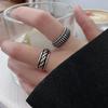 Retro Thai Silver 925 Sterling Ring - Hip Hop Punk Style, Non-fading, for Female Singers