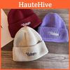 Fashion Letter Embroidery Neutral Casual Warm Knitted Hat For Winter Adults And Teens With Embroidered Ear Protection
