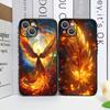 Роскошный чехол для телефона с узором «Перо Феникса и Пламя» для iPhone 17 16 12 11 14 Plus 13 14 15 Pro Max 12 13 Mini X XS MAX XR Мягкий чехол