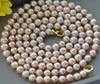 9-10mm Pink Round Freshwater Pearl Necklace 32inch