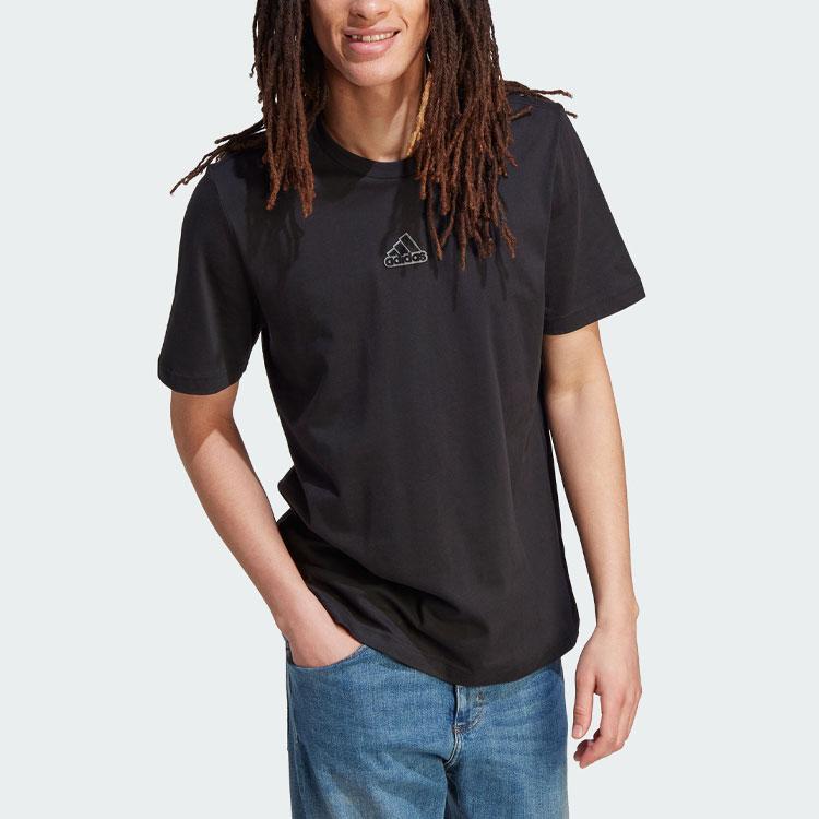 Adidas T Shirts Men's Black Crew Neck Moderate Straight Fit IL5388