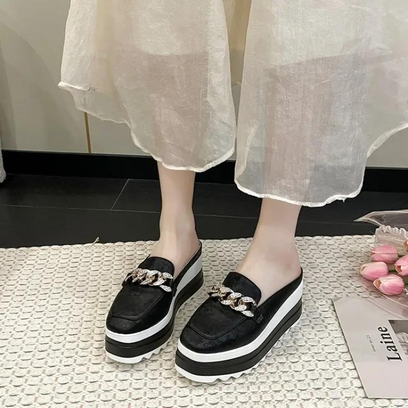 Роскошные дизайнерские туфли женские лоферы туфли-лодочки элегантные женские туфли на среднем каблуке 2024 кроссовки на платформе для девочек на танкетке большой размер 43