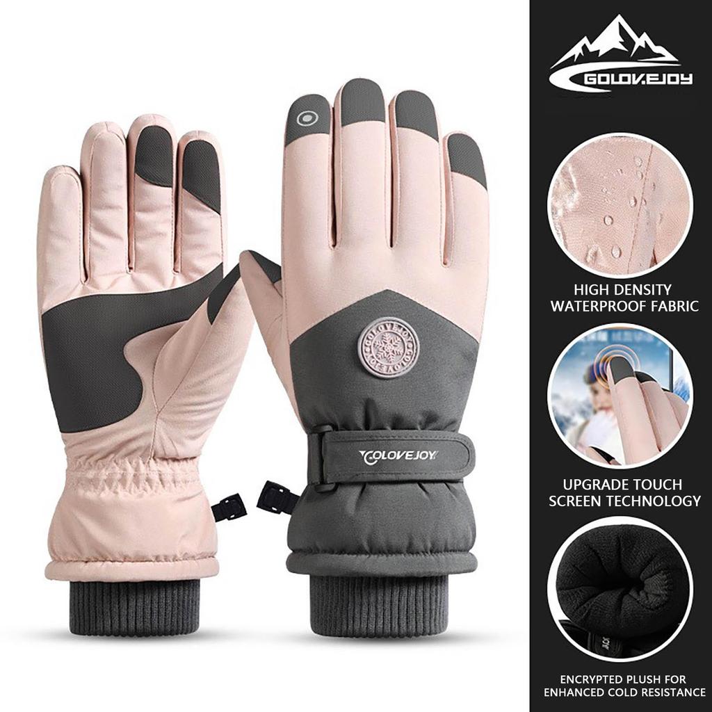 Новые зимние теплые перчатки, мужские уличные перчатки для верховой езды, альпинизма, ветрозащитные замшевые плюс бархатные толстые нескользящие перчатки с сенсорным экраном