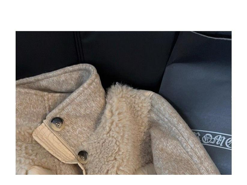 Women's Lambswool Patchwork Cotton Stand Collar Jacket - 2025 Winter Warm Short Design