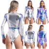 Women's Space Astronaut Costume Bodysuit Tops Halloween Cosplay Costume Fancy Dress Up