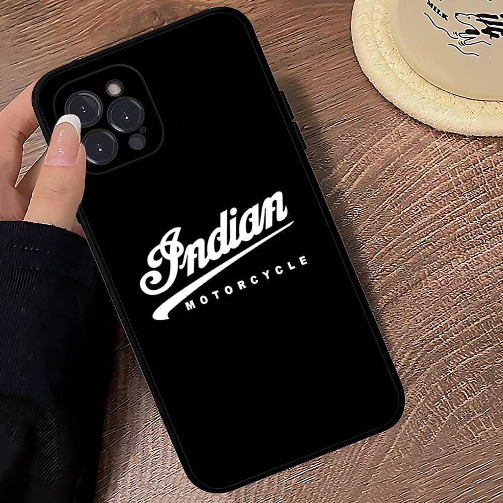 I-Indian Motorcycle Для IPhone 17 16 15 14 13 12 11 Pro Max Plus Ударопрочный Черный Мягкий Чехол для Телефона
